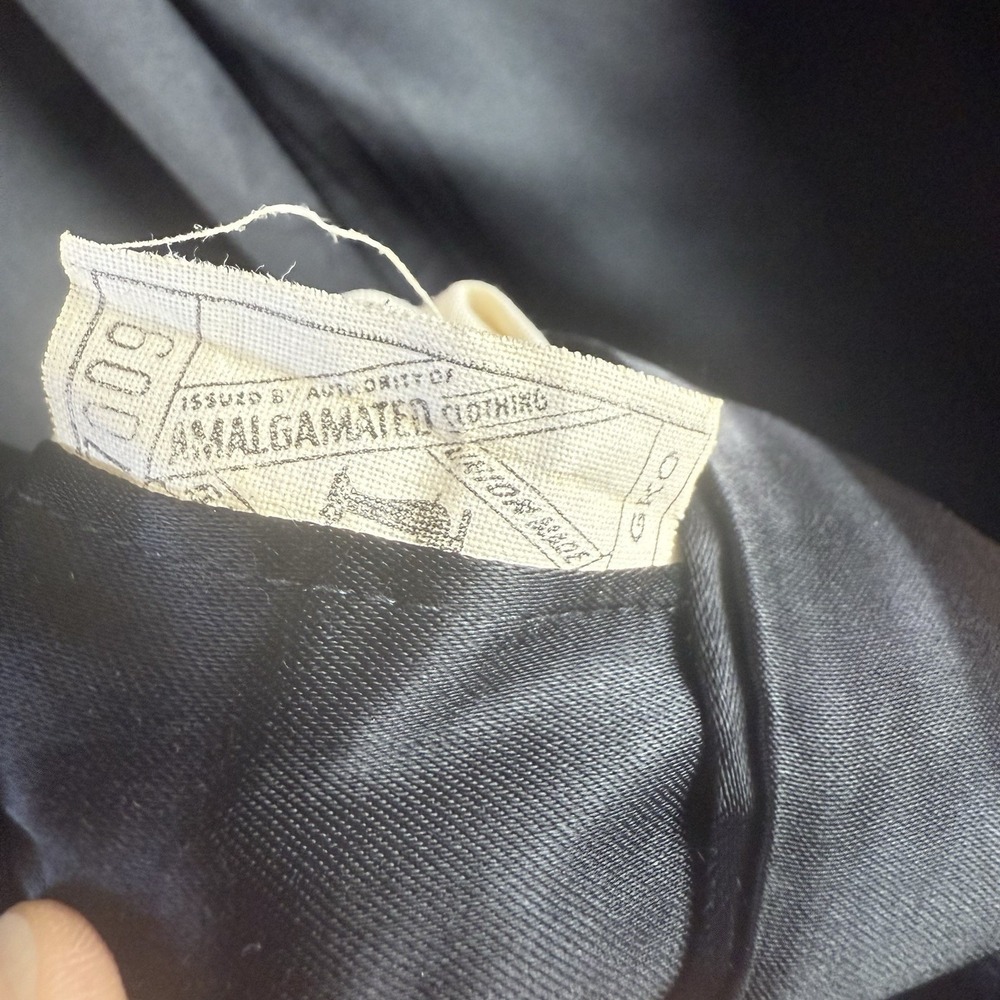 Vintage Karamai 100% Cashmere Overcoat Dark Navy Mens 44 Union Made Top Coat - Picture 8 of 13